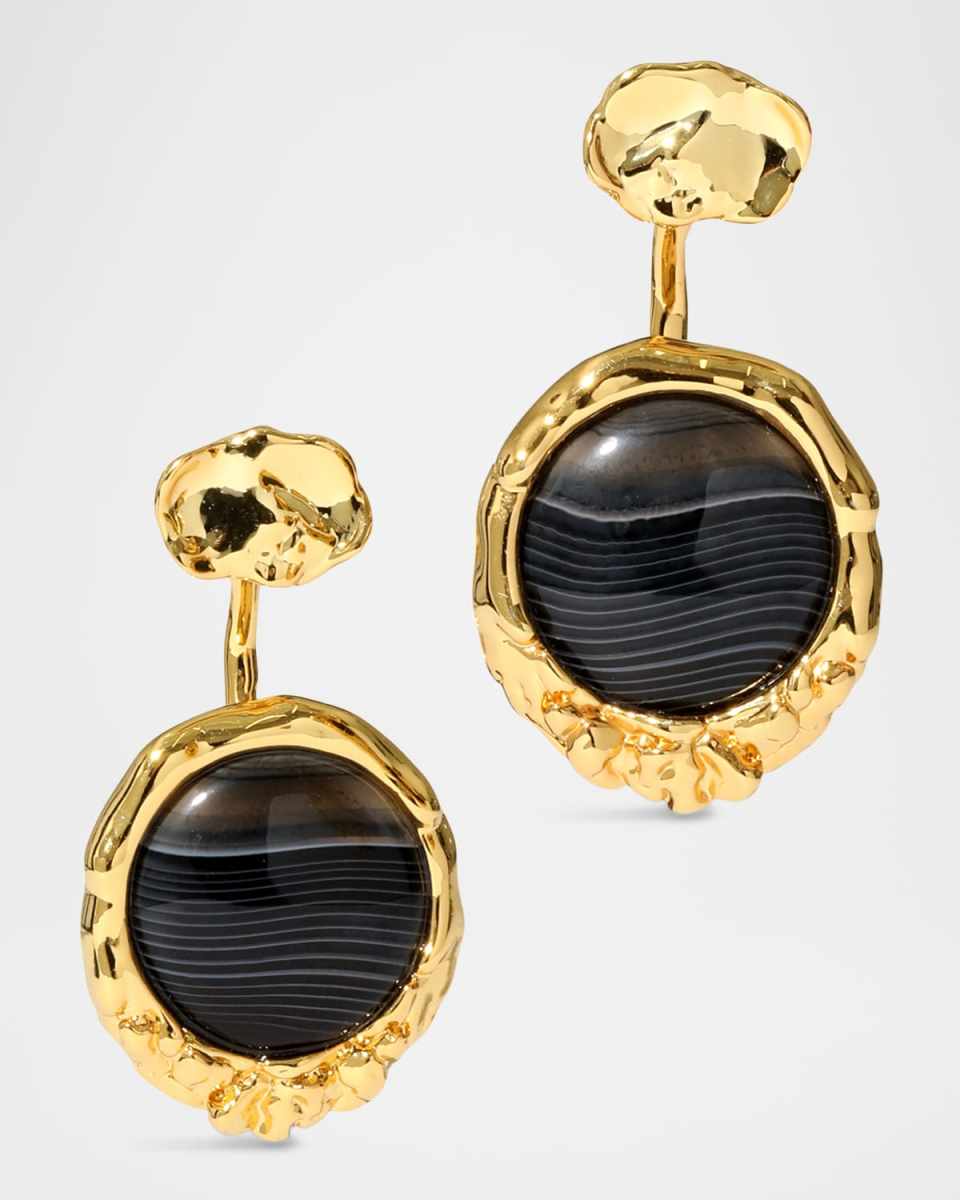 Brut Banded Coin Earrings